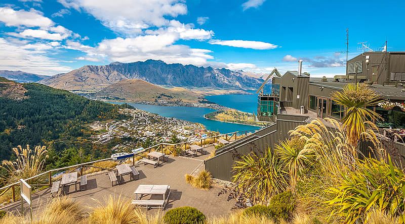 Queenstown with the Remarkables mountains in the background