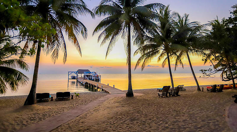 Sunset at Hopkins beach in Belize Sunset at Hopkins beach in Belize