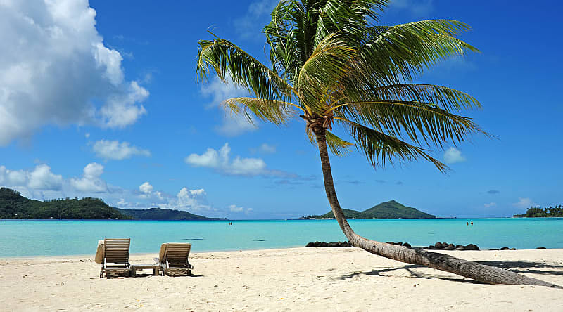 Tropical beach in Bora Bora Tropical beach in Bora Bora