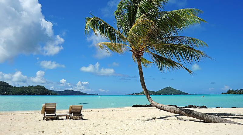 Tropical beach in Bora Bora