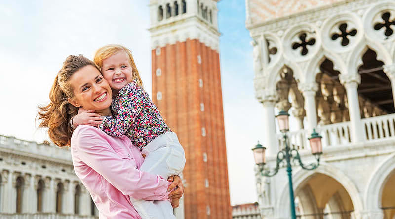 Family in Venice, Italy Family in Venice, Italy
