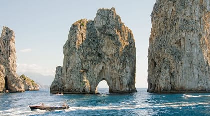 The Faraglioni rock formations of Capri, Italy