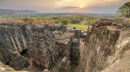 Kailas temple in the Ellora caves complex, India Kailas temple in the Ellora caves complex, India