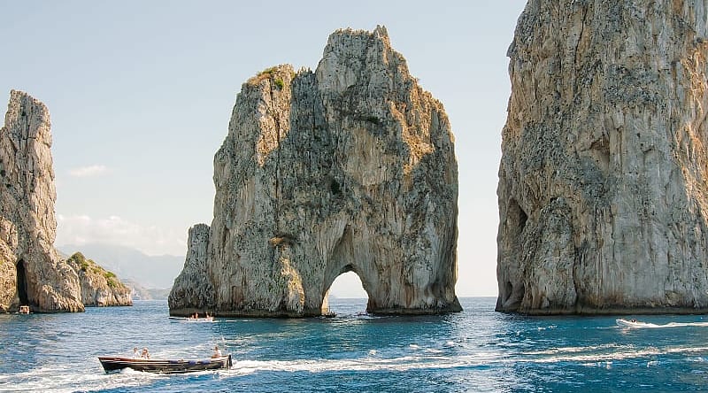 The Faraglioni rock formations of Capri, Italy The Faraglioni rock formations of Capri, Italy