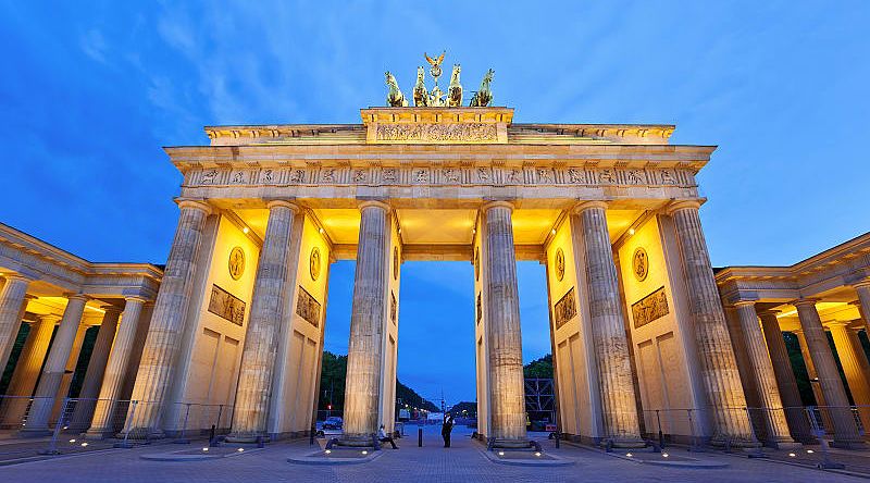 Berlin Brandenburg gate at night, Germany