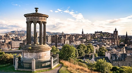 View of the city of Edinburgh from Carlton Hill, Scotland