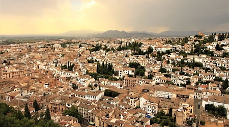 Enchanting view of Granada at sunset, Spain