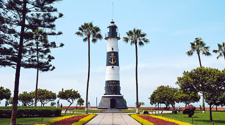 La Marina Lighthouse on Miraflores district in Lima, Peru