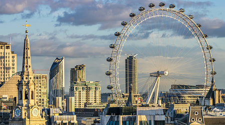 Cityscape and London Eye, England