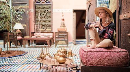 Moroccan riad interior in Marrakech