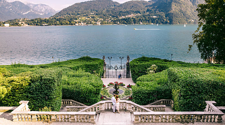 Couple at Lake Como in Italy