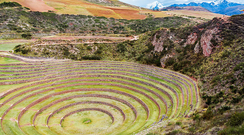 Ruins at Moray in the Sacred Valley near Cusco, Peru
