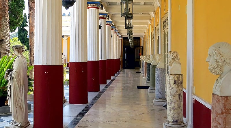 Achilleion Palace hall in Corfu, Greece