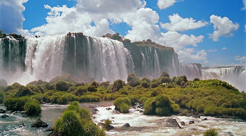 Beautiful view of the Iguazu Falls