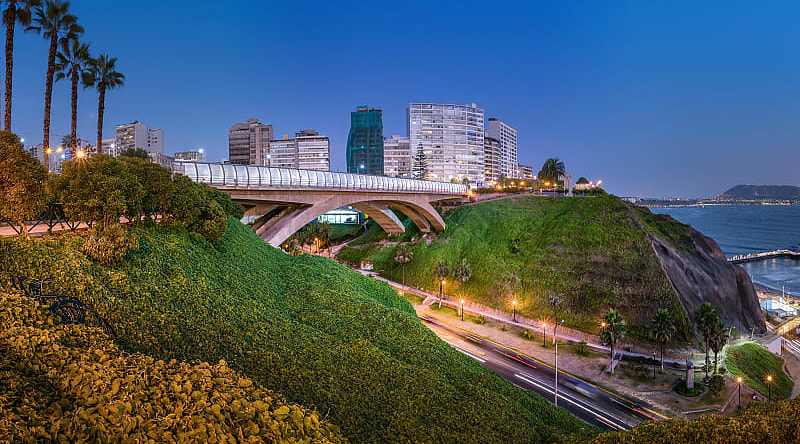Miraflores district in Lima, Peru.