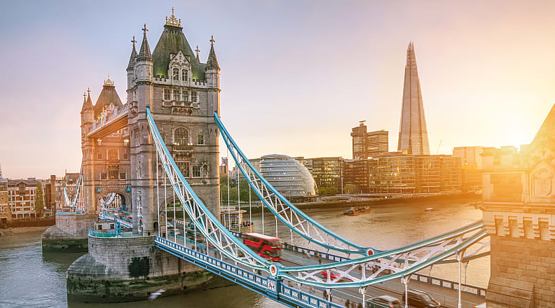 London Tower Bridge over the Thames River