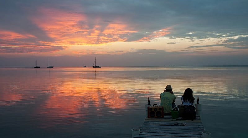 Romantic sunset in Belize
