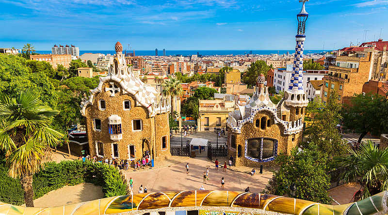 Guell Park in Barcelona, Spain