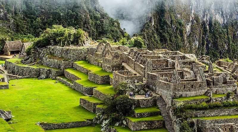 View of the ancient city of Machu Picchu in Peru