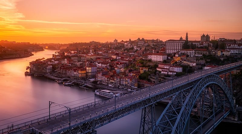 View of the Don Luis Bridge over the Dora River, Porto