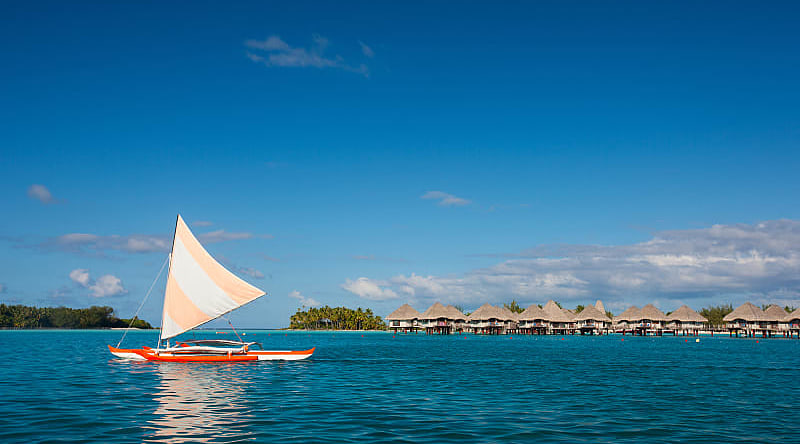 Sailing around Bora Bora in French Polynesia