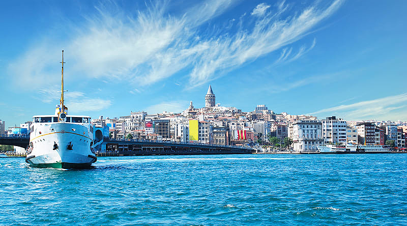 View of Galata Tower in Istanbul, Turkey