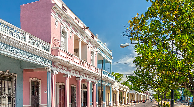 Traditional colonial-style architecture in Cienfuegos, Cuba