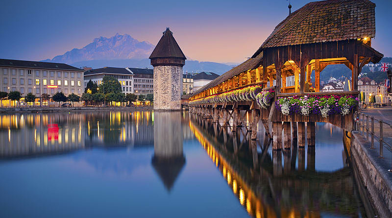 Breathe in the blissful alpine air after spending two days in Lucerne, Chapel Bridge