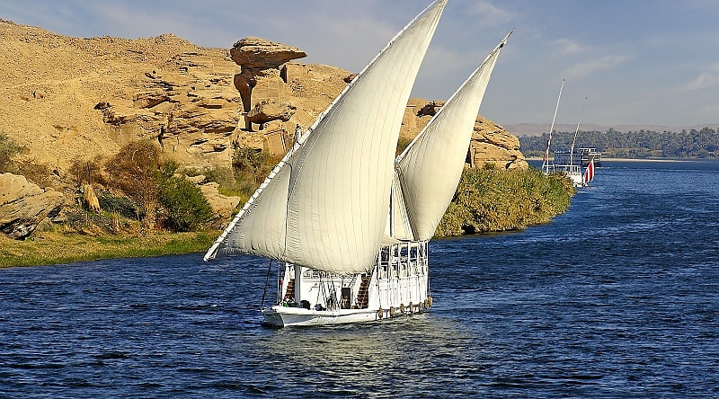 Sailing on the Nile in traditional Dahabiya