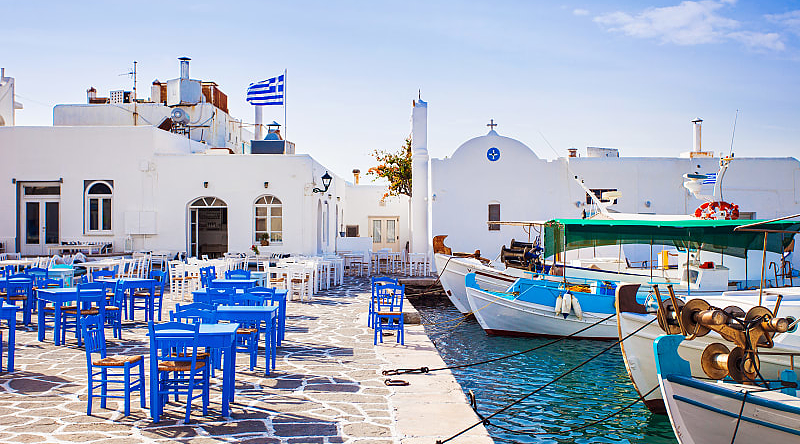 Paros, a fishing village in Greece.