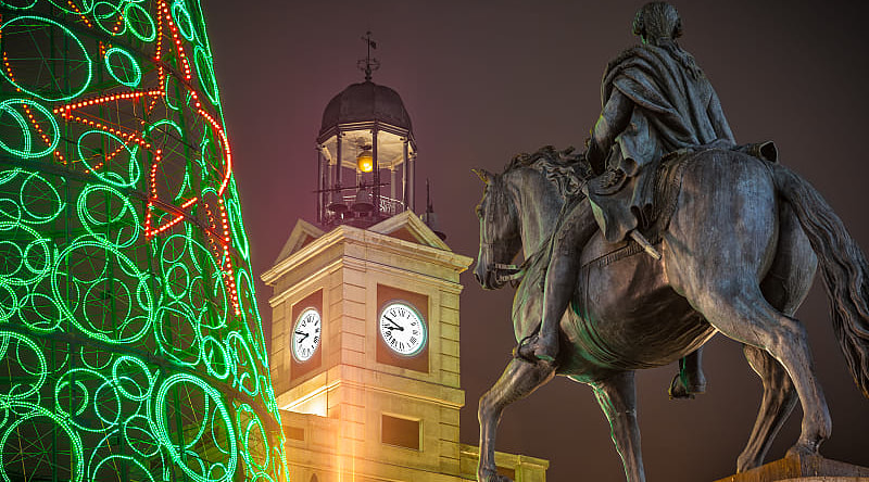 Christmas at Plaza Mayor Square in Madrid, Spain