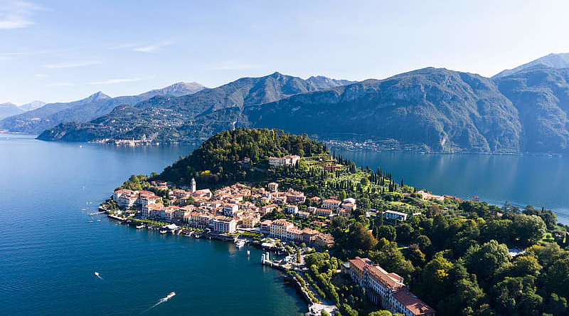 Aerial view of Lake Como, Italy