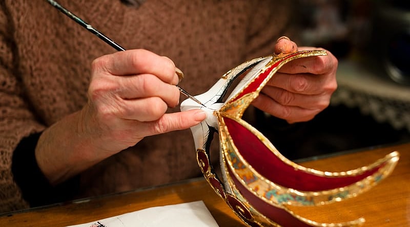 Venetian Carnival mask making in Italy