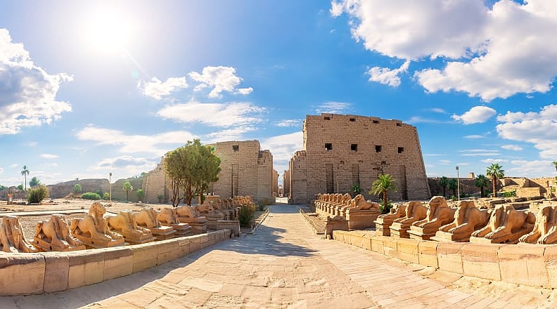 Sphinx alley in Karnak temple complex, Luxor, Egypt
