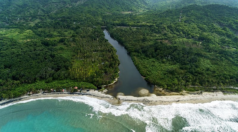 Secluded beach in Tayrona National Park, Colombia.