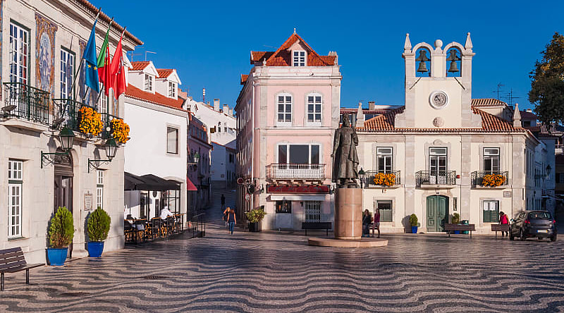 The central square of the town of Cascais, Portugal