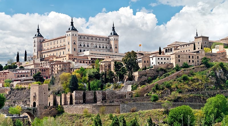 Ancient stone fortress Alcazar in Toledo, Spain