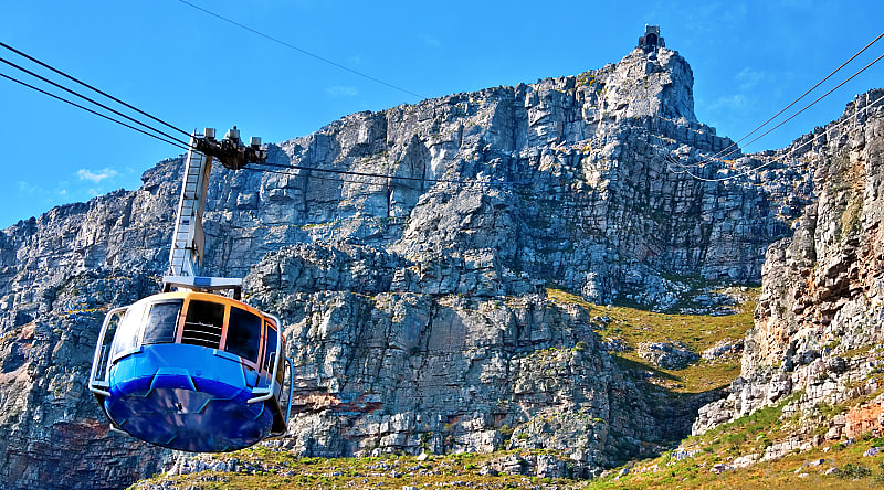 The Table Mountain Aerial Cableway in Cape Town, South Africa