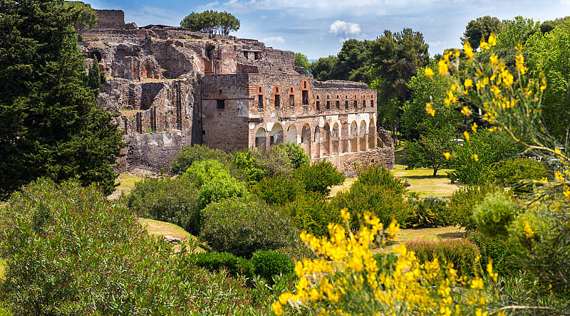 Explore the ancient Roman city of Pompeii, near Naples