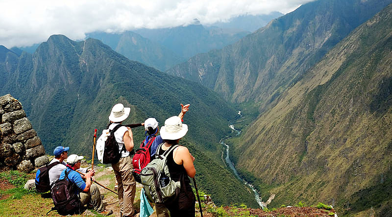 Inca ruins on Inca trail in Peru