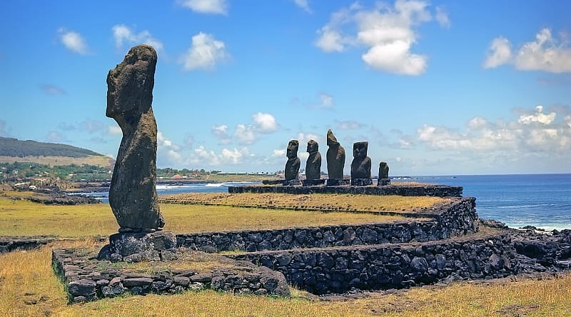 Moais on Easter Island, Chile