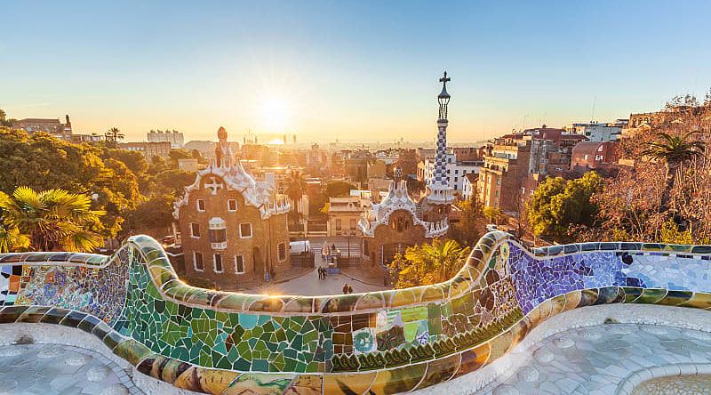 Park Guell in Barcelona, Spain.