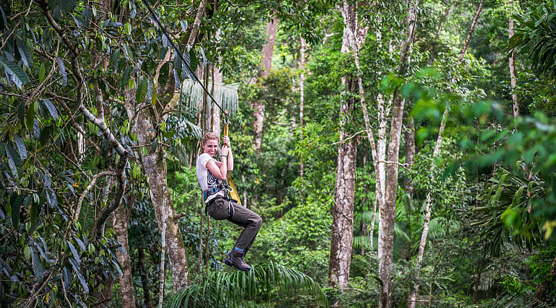 Ziplining in the Peruvian Amazon