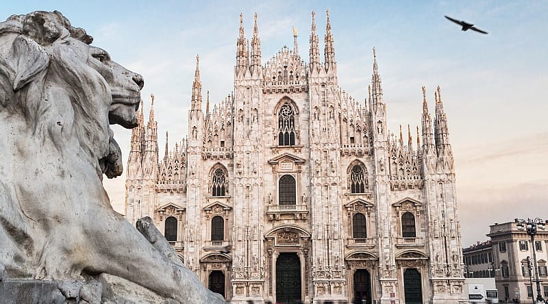 The Duomo in Milan, Italy.