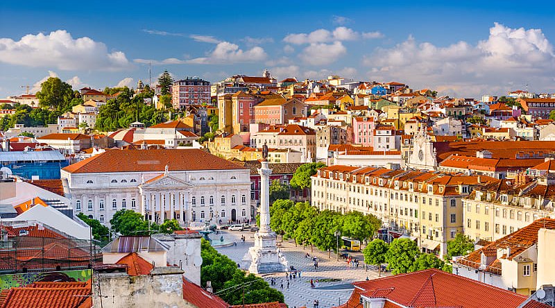 View over Rossio Square, Lisbon, Portugal