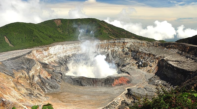 Walk the volcanic peaks and watch the steam rise right out of the crater at Poas volcano, Costa Rica