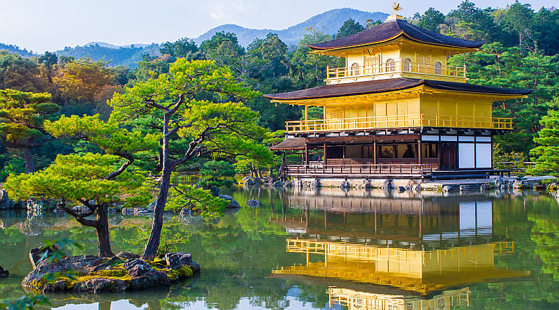 Kinkaku-Ji, the Golden Pavilion, in Kyoto, Japan.
