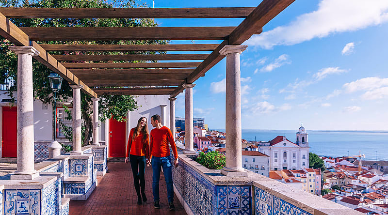 Couple in Lisbon, Portugal