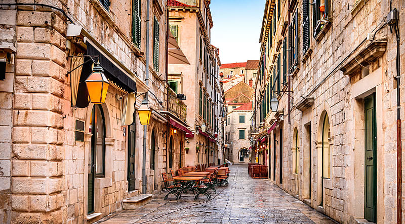 View of an old street in Dubrovnik, Croatia