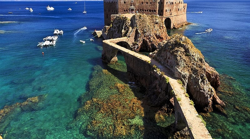 Abandoned Fortress and Lighthouse on Berlenga Grande Island, Berlenga Nature Reserve, Portugal